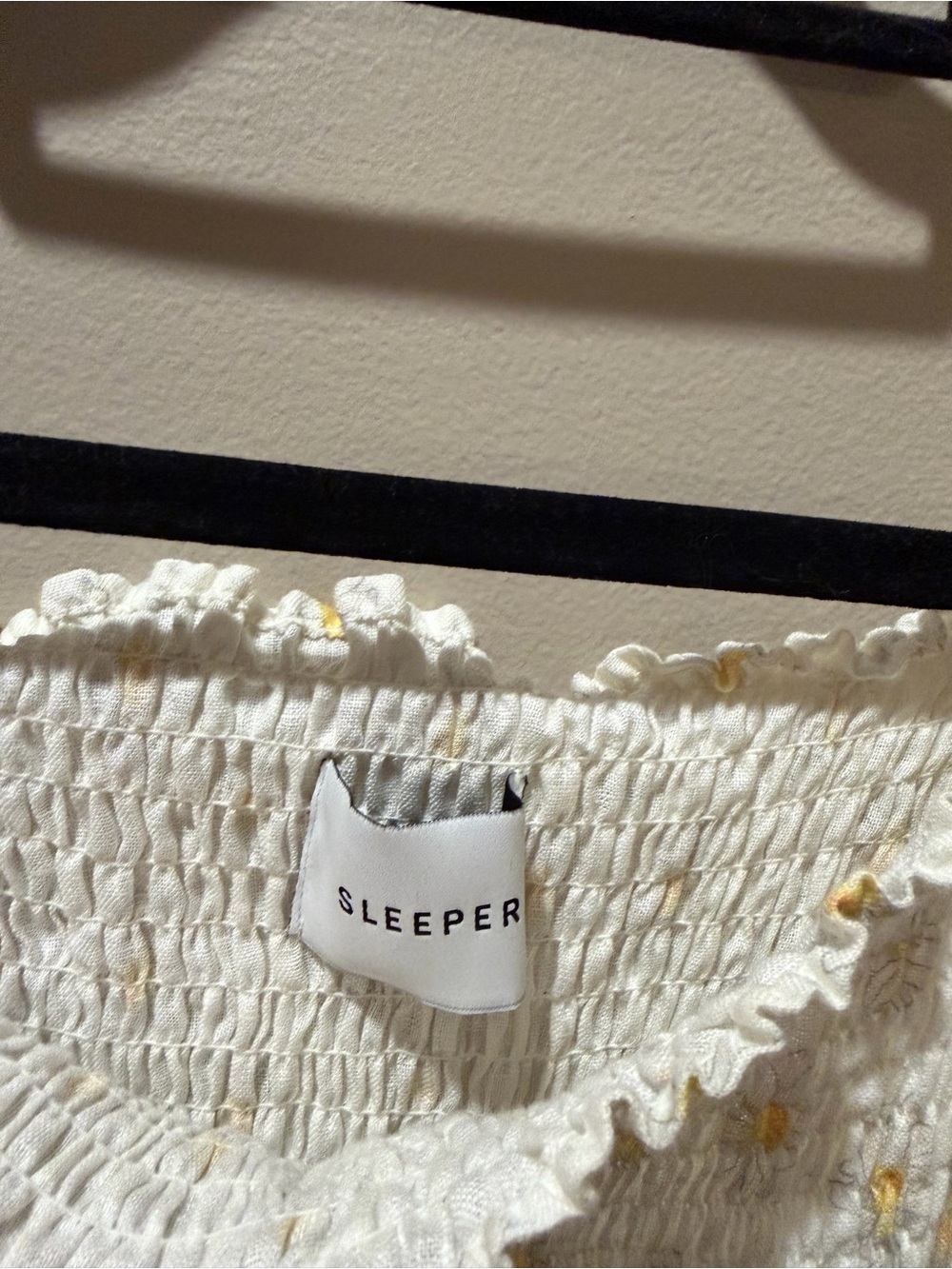 Sleeper Atlanta Off The Shoulder Linen Midi Dress Daisy Medium - Picture 8 of 11